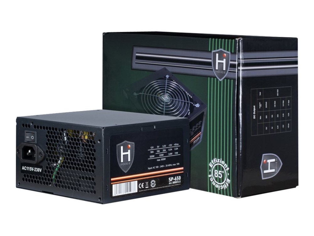 Inter-Tech HIPOWER SP-650 power supply unit 650 W 20+4 pin ATX ATX Black Inter-Tech HIPOWER SP-650 power supply unit 650 W 20+4 pin ATX ATX Black