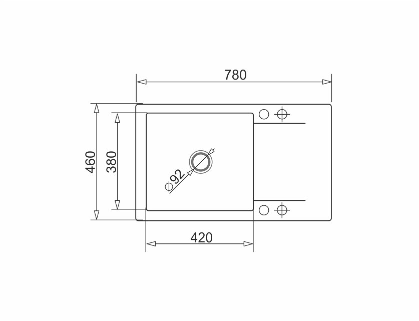 Sink KORFU 78x46 black 1B 1D Sink KORFU 78x46 black 1B 1D