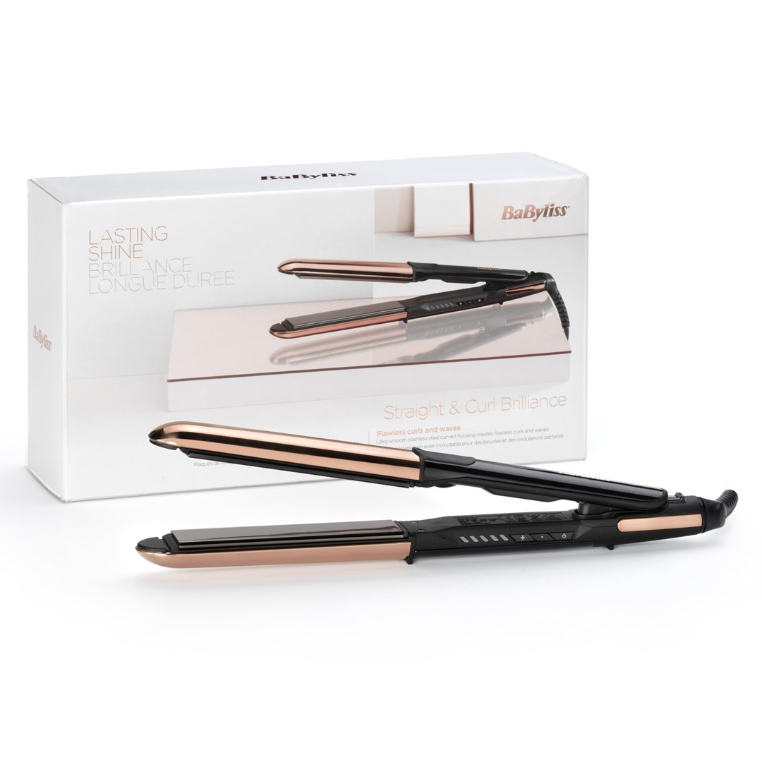 BaByliss Straight & Curl Brilliance Curling iron Warm Black, Rose 3 m BaByliss Straight & Curl Brilliance Curling iron Warm Black, Rose 3 m