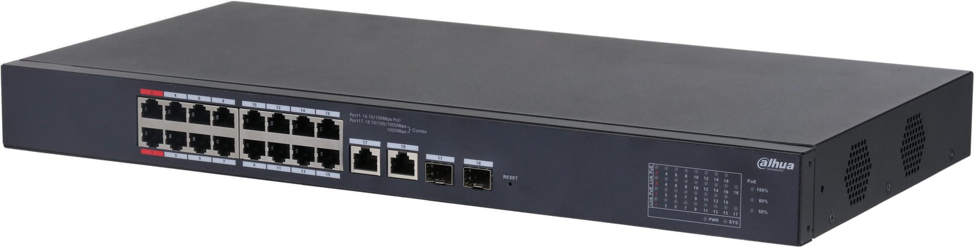 Dahua Technology DH-CS4218-16ET-190 network switch Managed L2 Gigabit Ethernet (10/100/1000) Power over Ethernet (PoE) Black Dahua Technology DH-CS4218-16ET-190 network switch Managed L2 Gigabit Ethernet (10/100/1000) Power over Ethernet (PoE) Black