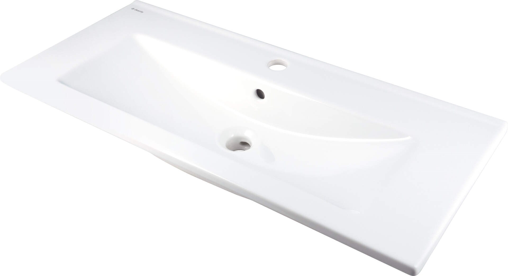Ceramic basin inset with faucet space Ceramic basin inset with faucet space