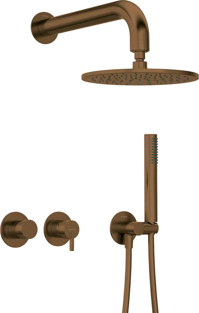 Concealed shower set with head - horiz. tap Concealed shower set with head - horiz. tap