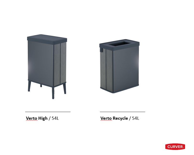 Curver Waste Bin Verto High 54L Pearl Gray Curver Waste Bin Verto High 54L Pearl Gray