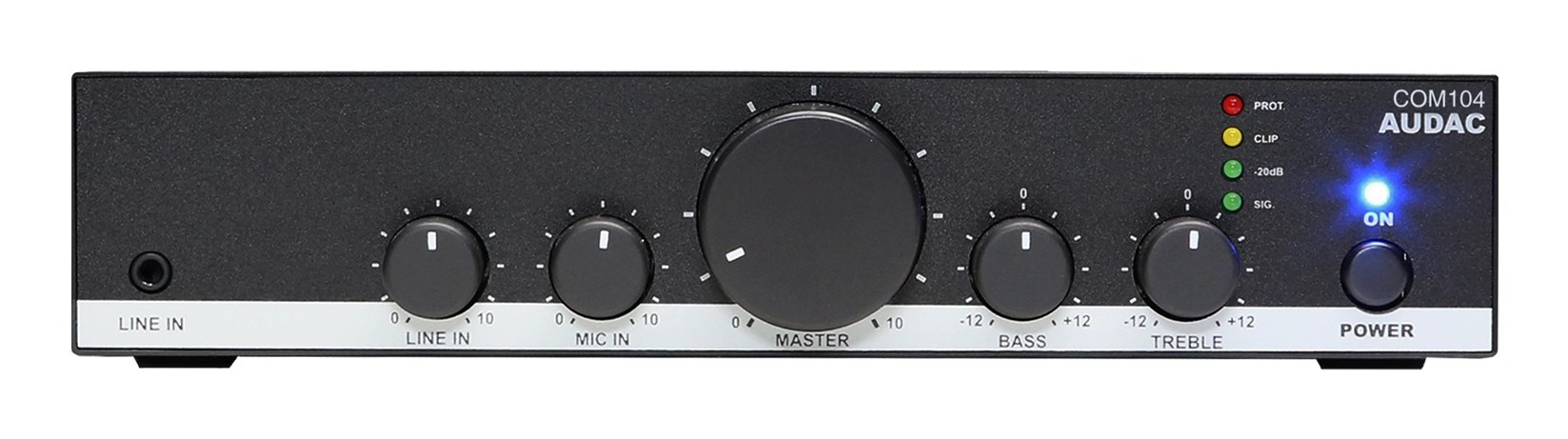 AUDAC COM104 audio amplifier Public Address (PA) system Black, White AUDAC COM104 audio amplifier Public Address (PA) system Black, White