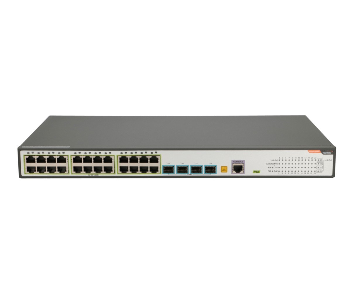 FiberHome S4820-28T-X-PE-AC network switch Managed L2/L3 Gigabit Ethernet (10/100/1000) Power over Ethernet (PoE) 1U Black, Grey FiberHome S4820-28T-X-PE-AC network switch Managed L2/L3 Gigabit Ethernet (10/100/1000) Power over Ethernet (PoE) 1U Black, Grey