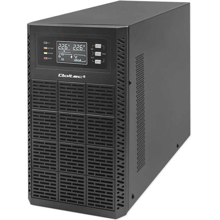 Qoltec Uninterruptible Power Supply (UPS) | 3kVA | 3000W | Power Factor 1.0 | LCD | EPO | USB | Online Qoltec Uninterruptible Power Supply (UPS) | 3kVA | 3000W | Power Factor 1.0 | LCD | EPO | USB | Online
