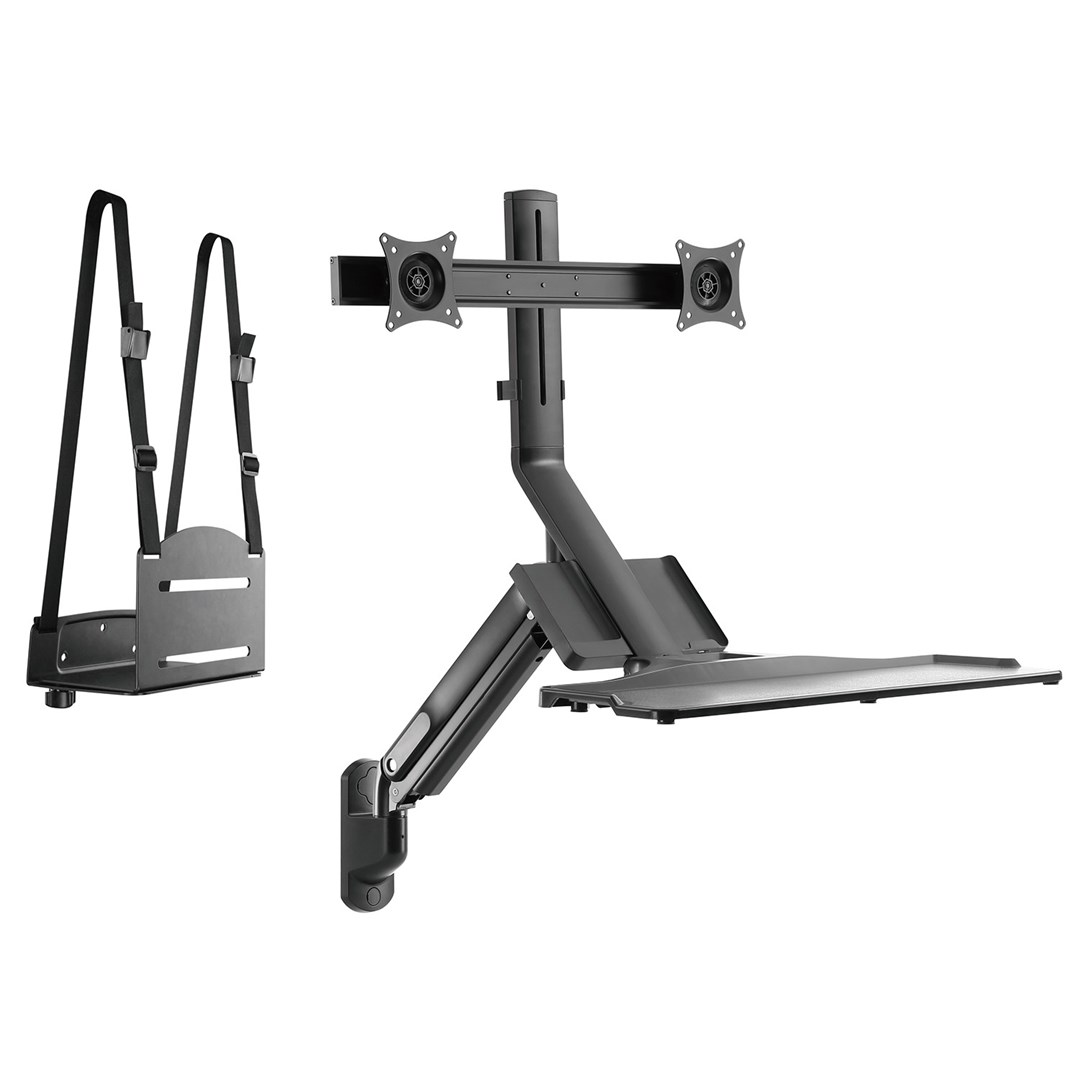 Maclean Dual Monitor Wall Mount and Keyboard, Gas Spring with Computer Mount, for 17"~27" Monitors, MC-633 for P Maclean Dual Monitor Wall Mount and Keyboard, Gas Spring with Computer Mount, for 17"~27" Monitors, MC-633 for P