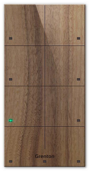 Grenton touch panel / 8 touch zones / TF-Bus / dark wooden front Grenton touch panel / 8 touch zones / TF-Bus / dark wooden front
