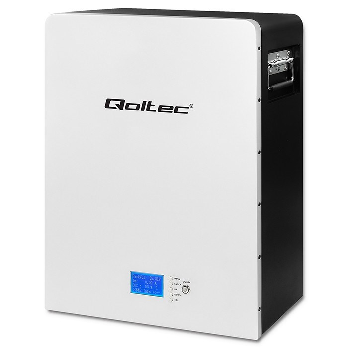 Qoltec Stable LiFePO4 Energy Storage | 5.12kWh | 51.2V | 100Ah | BMS | LCD Qoltec Stable LiFePO4 Energy Storage | 5.12kWh | 51.2V | 100Ah | BMS | LCD