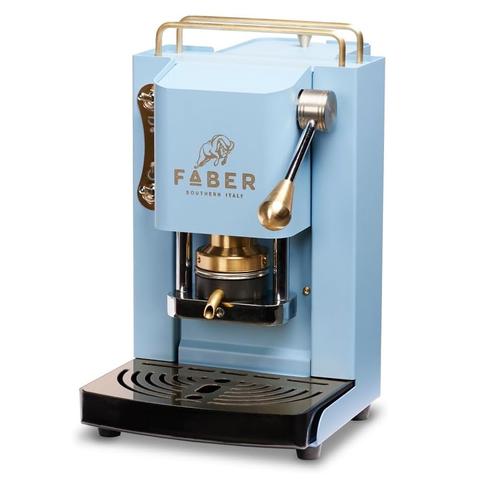 Coffee machine Faber Mini turquoise-brass Coffee machine Faber Mini turquoise-brass
