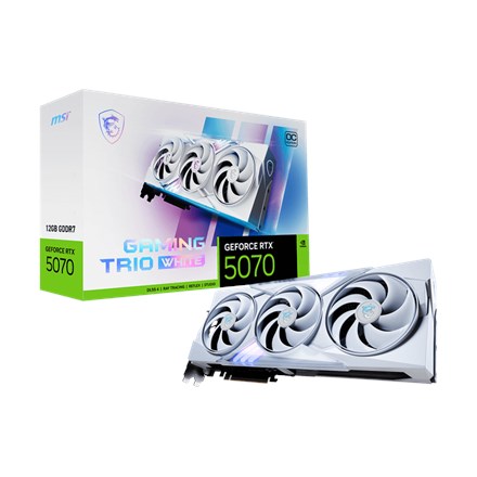 MSI GAMING GeForce RTX 5070 12G TRIO OC WHITE NVIDIA 12 GB GDDR7 MSI GAMING GeForce RTX 5070 12G TRIO OC WHITE NVIDIA 12 GB GDDR7