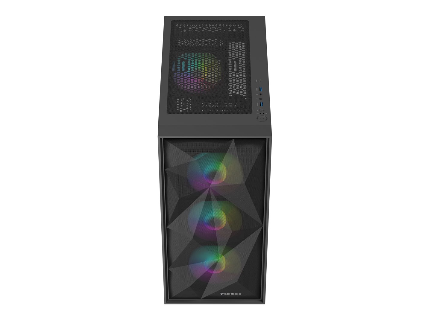 GENESIS DIAXID 605 ARGB MIDI TOWER CASE WITH USB-C WINDOW BLACK GENESIS DIAXID 605 ARGB MIDI TOWER CASE WITH USB-C WINDOW BLACK
