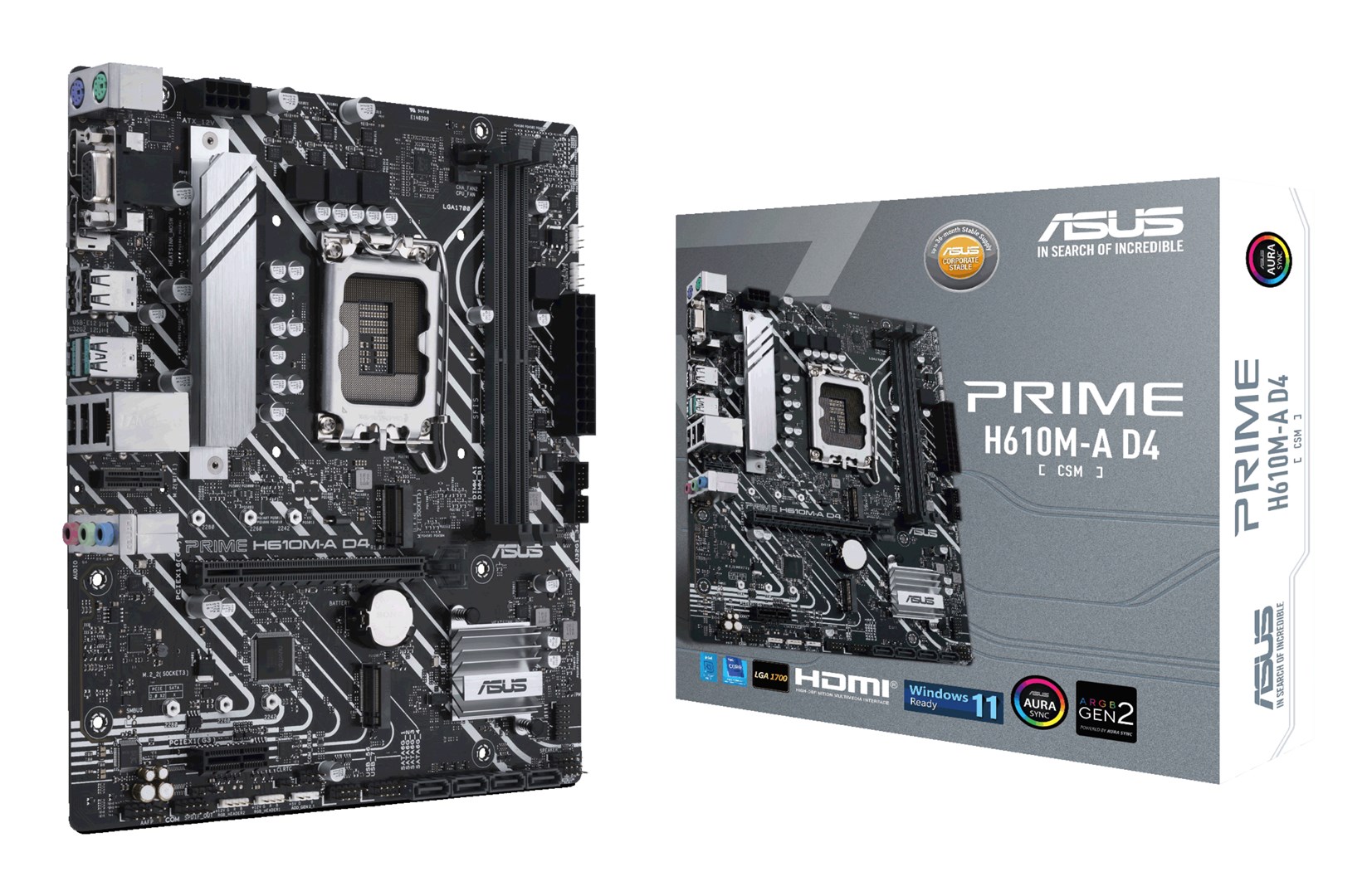 ASUS PRIME H610M-A D4-CSM Intel H610 LGA 1700 micro ATX ASUS PRIME H610M-A D4-CSM Intel H610 LGA 1700 micro ATX