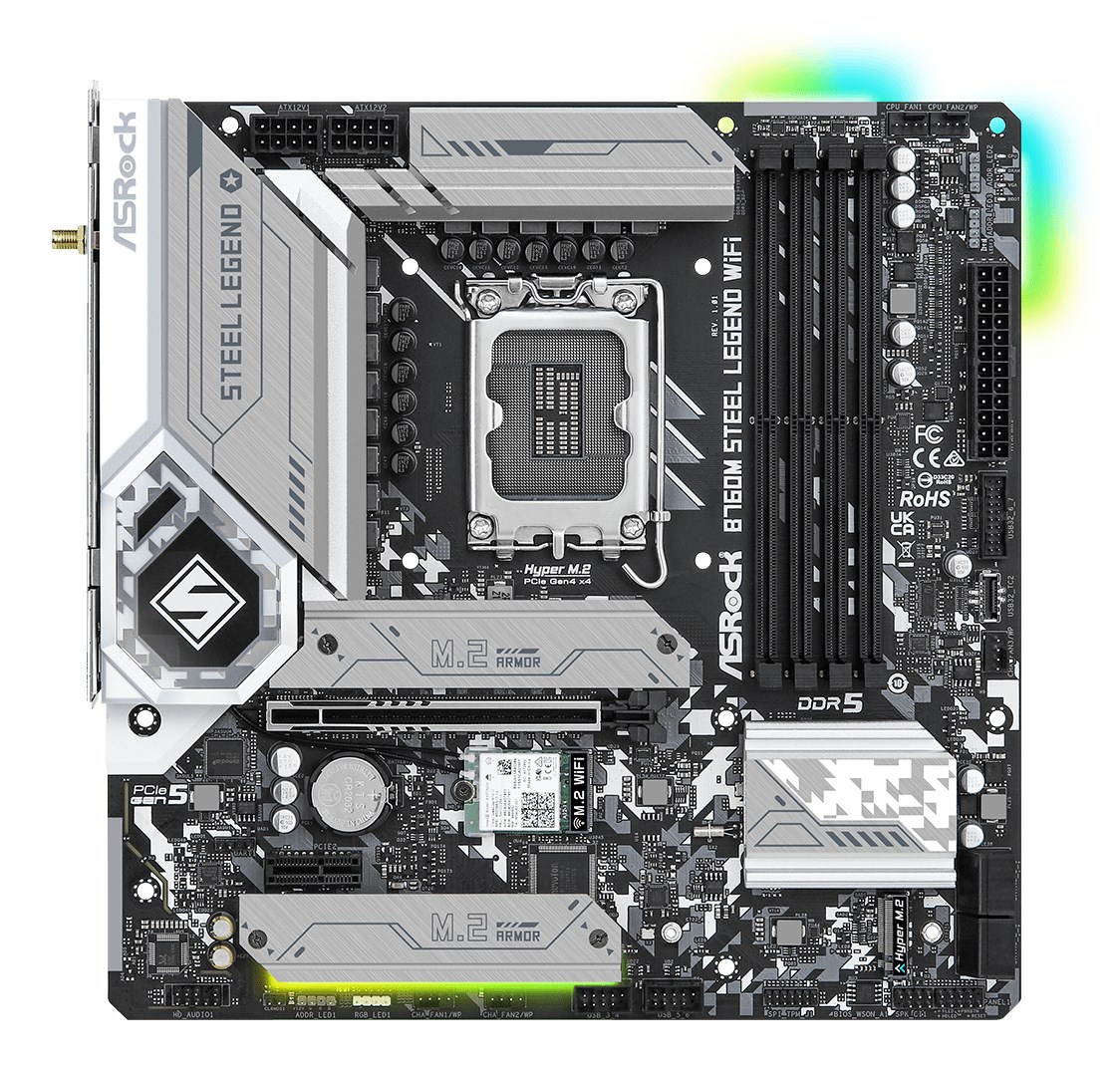 Asrock B760M Steel Legend WiFi Intel B760 LGA 1700 micro ATX Asrock B760M Steel Legend WiFi Intel B760 LGA 1700 micro ATX