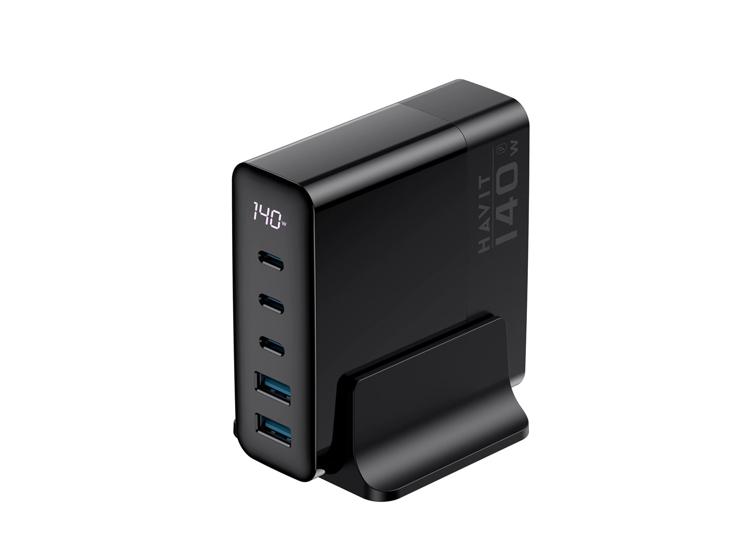 Havit UCLE004 EU - GaN five-port travel charger 140 W, black Havit UCLE004 EU - GaN five-port travel charger 140 W, black