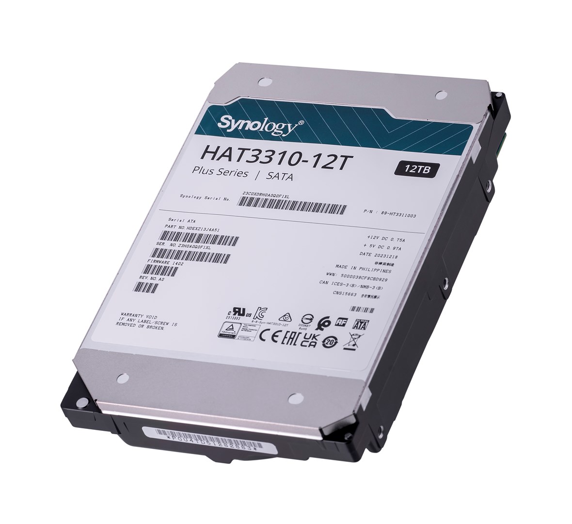 Synology HAT3310-12T internal hard drive 3.5" 12 TB Serial ATA Synology HAT3310-12T internal hard drive 3.5" 12 TB Serial ATA