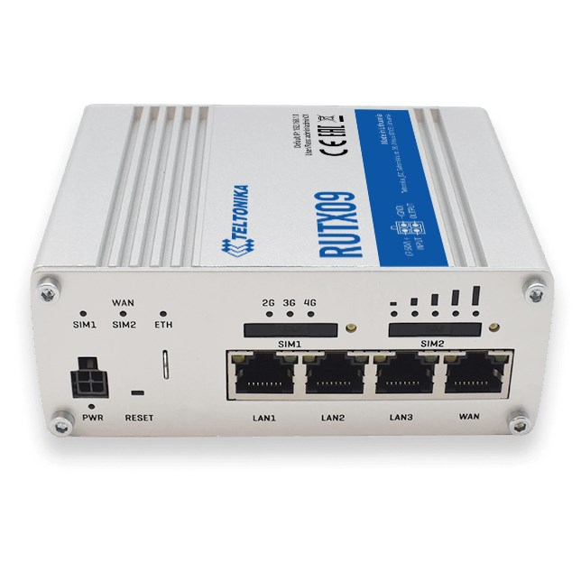 Teltonika RUTX09 wired router Aluminium Teltonika RUTX09 wired router Aluminium