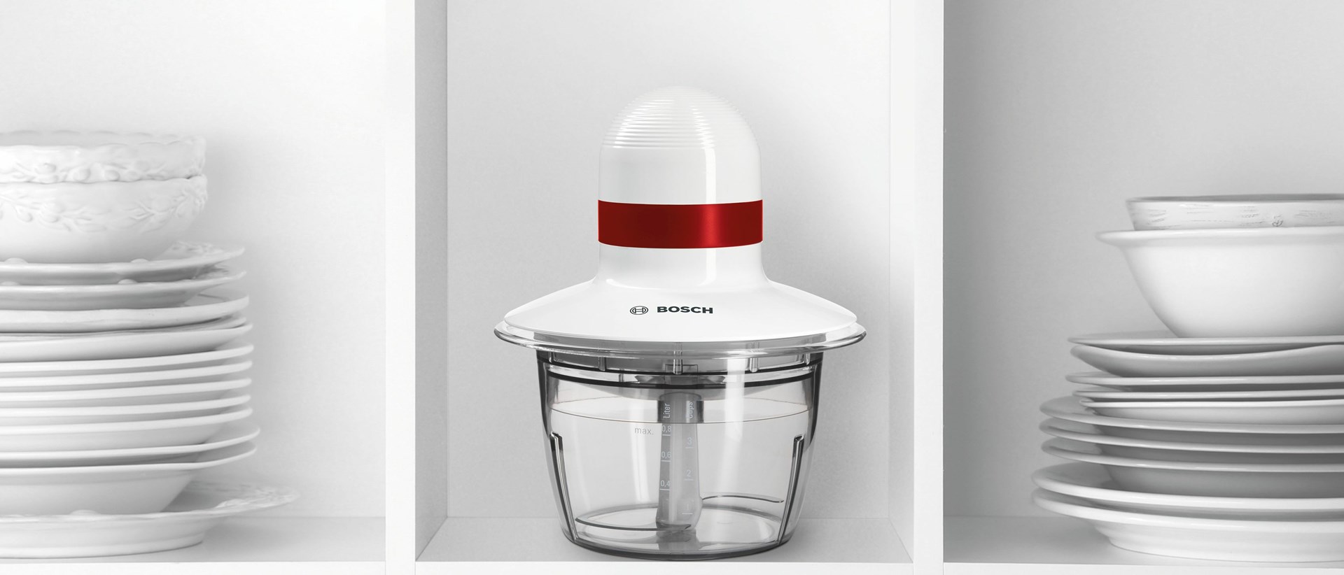 Bosch MMRP1000 electric food chopper 0.8 L 400 W Red, Transparent, White Bosch MMRP1000 electric food chopper 0.8 L 400 W Red, Transparent, White