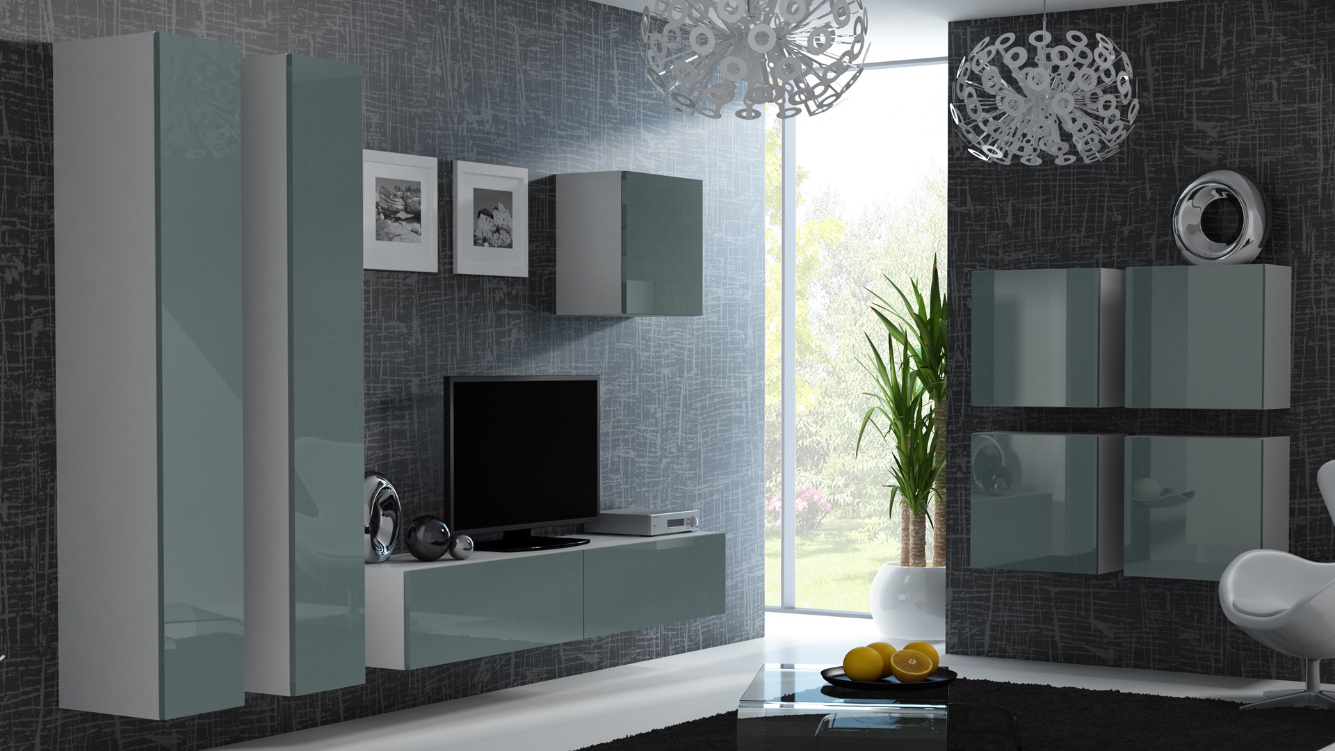 Cama Full cabinet VIGO '180' 180/40/30 white/grey gloss Cama Full cabinet VIGO '180' 180/40/30 white/grey gloss