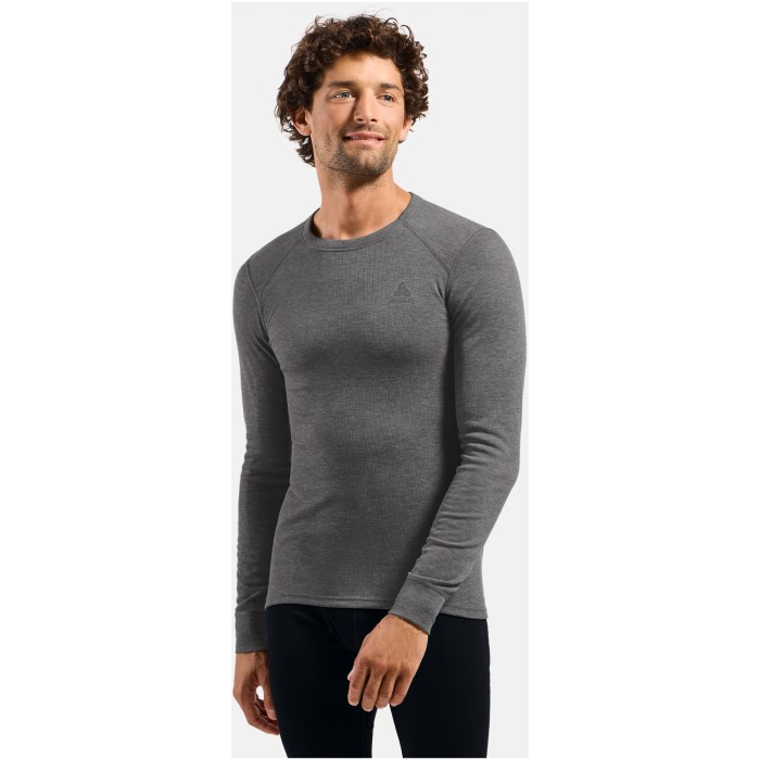 Odlo BL TOP crew neck s/s ACTIVE WARM long-sleeved thermal underwear, size S, dark grey Odlo BL TOP crew neck s/s ACTIVE WARM long-sleeved thermal underwear, size S, dark grey