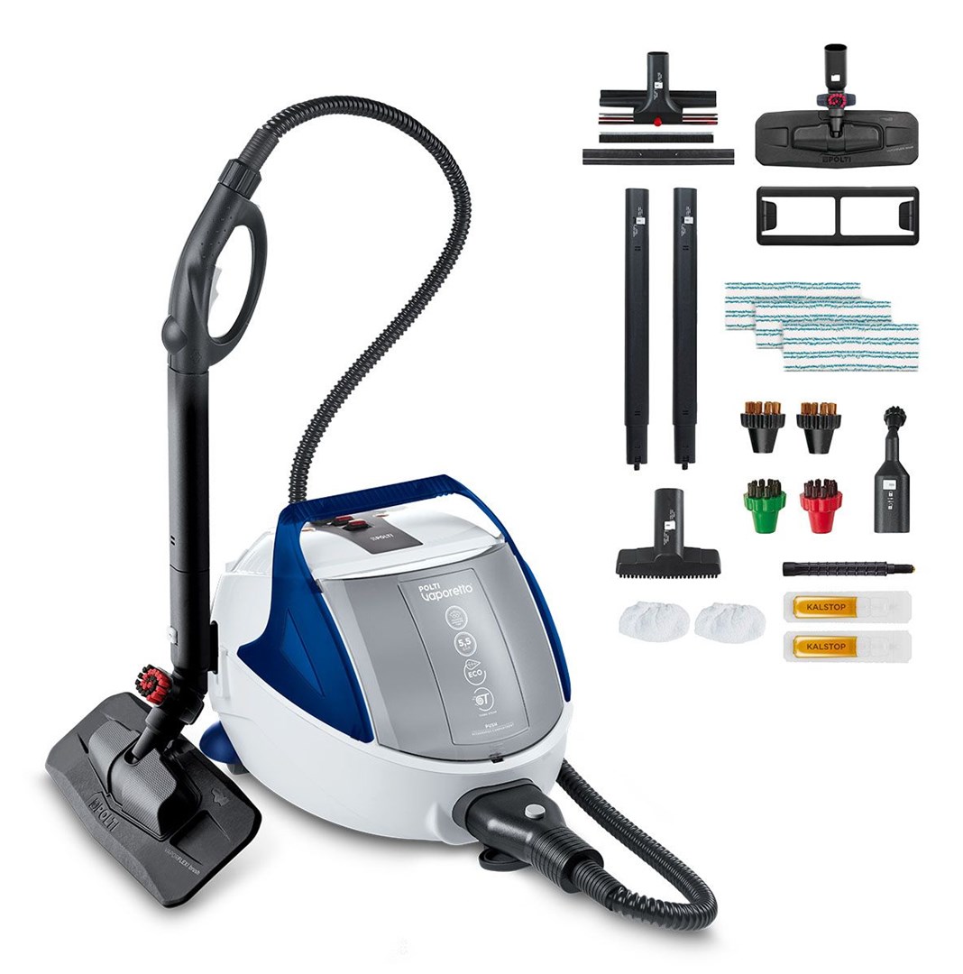 Polti Pro 100 Eco Power Cylinder steam cleaner 1900 W Black, Blue, White Polti Pro 100 Eco Power Cylinder steam cleaner 1900 W Black, Blue, White