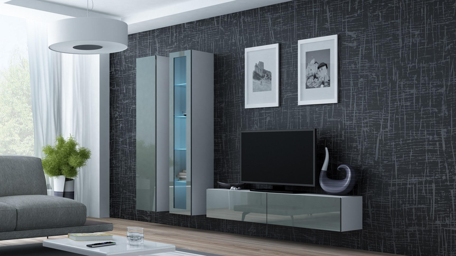 Cama Full cabinet VIGO '180' 180/40/30 white/grey gloss Cama Full cabinet VIGO '180' 180/40/30 white/grey gloss