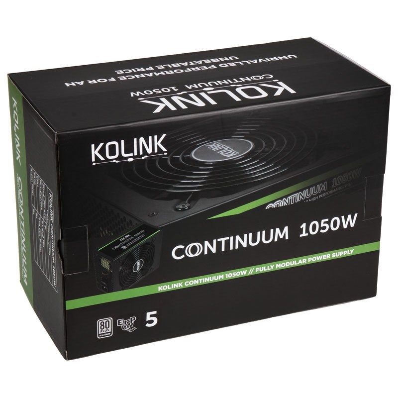 Kolink Continuum 1050W power supply unit 20+4 pin ATX ATX Black Kolink Continuum 1050W power supply unit 20+4 pin ATX ATX Black