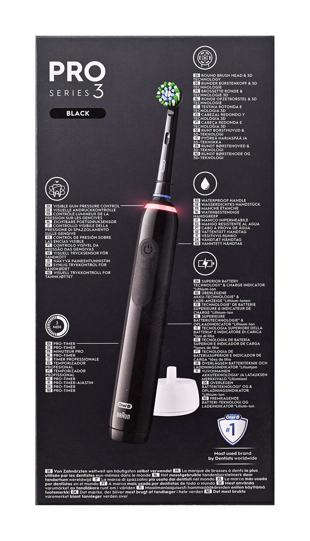Oral-B Pro 3 Pro3 3000 Adult Rotating-oscillating toothbrush Black Oral-B Pro 3 Pro3 3000 Adult Rotating-oscillating toothbrush Black
