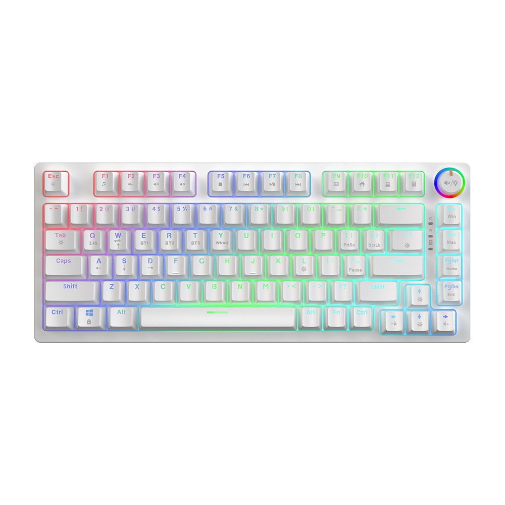 SAVIO PHENIX WHITE Wireless Mechanical Keyboard, Gateron Red Pro, ABS SAVIO PHENIX WHITE Wireless Mechanical Keyboard, Gateron Red Pro, ABS