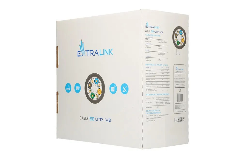Extralink Twisted pair CAT5E UTP (U/UTP) V2 Indoor 305M Extralink Twisted pair CAT5E UTP (U/UTP) V2 Indoor 305M
