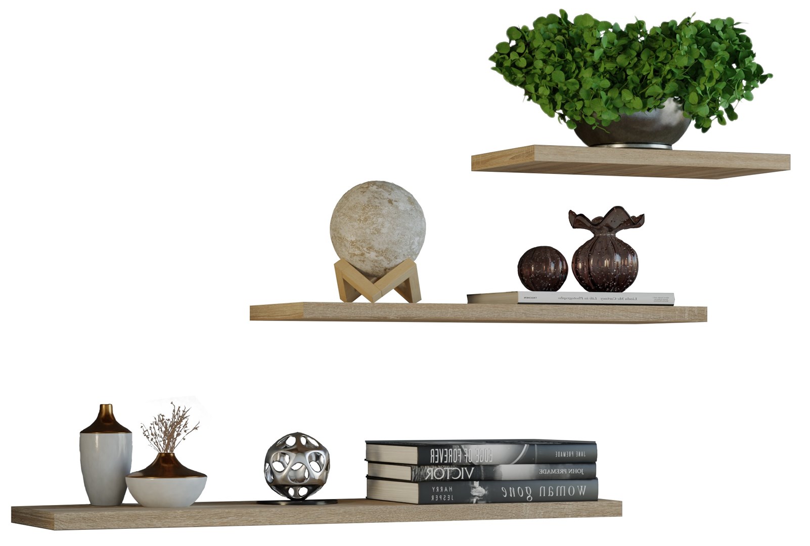 Topeshop TOBI 3P SONOMA shelve Floating shelf Wall mounted Particle board Oak, Wood Topeshop TOBI 3P SONOMA shelve Floating shelf Wall mounted Particle board Oak, Wood