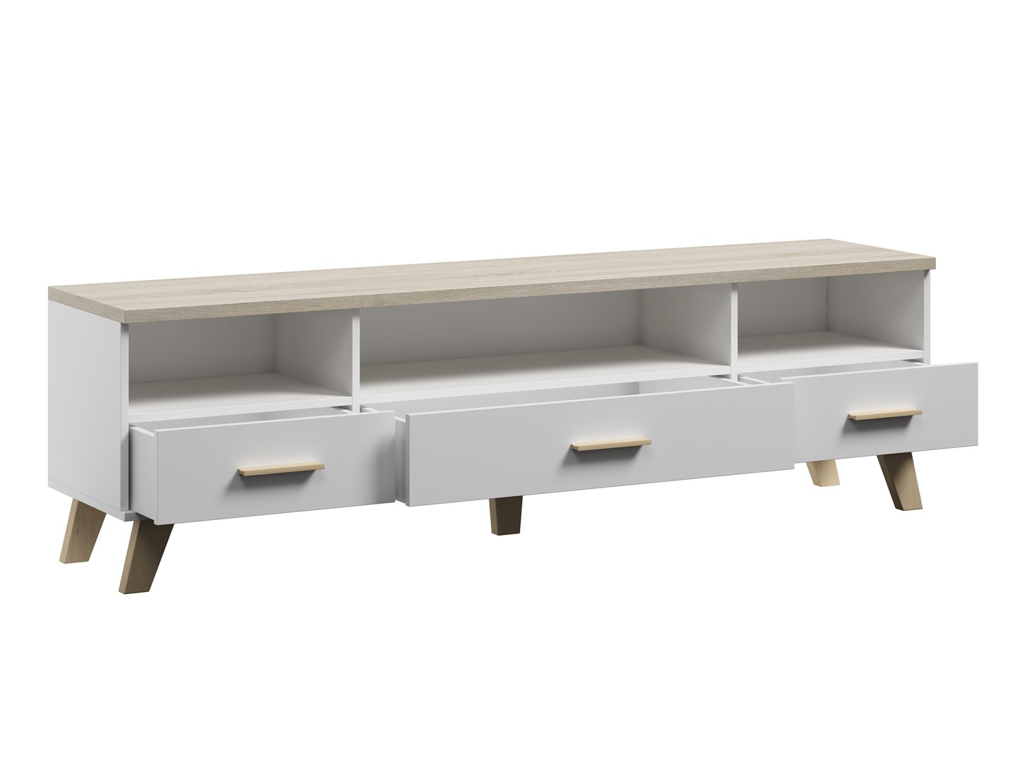 Cama RTV stand LOTTA 180cm white + sonoma oak Cama RTV stand LOTTA 180cm white + sonoma oak