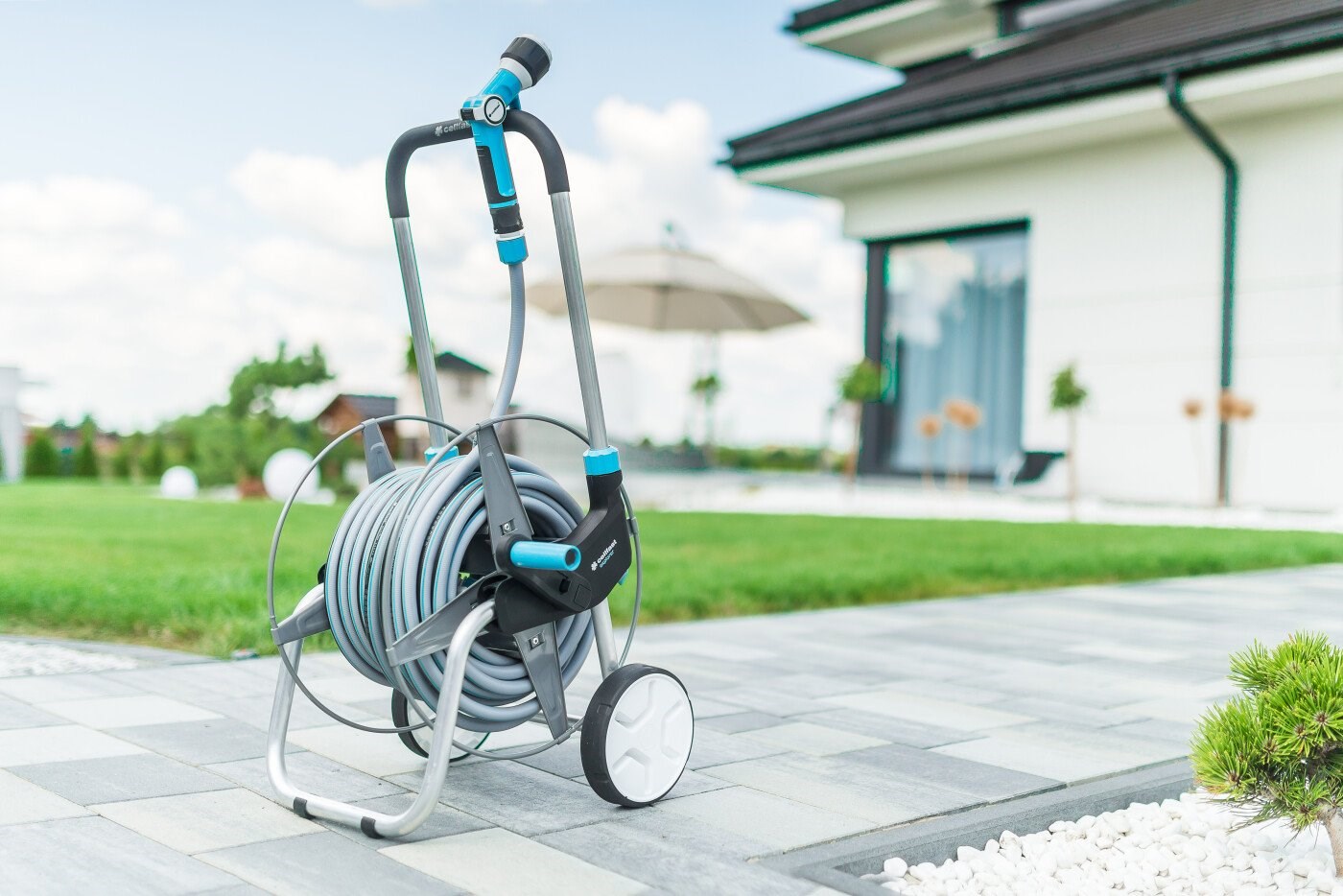 CELLFAST 55-050 EXPLORER garden hose reel Cart reel 1/2 60 m Black, Blue, Grey CELLFAST 55-050 EXPLORER garden hose reel Cart reel 1/2 60 m Black, Blue, Grey