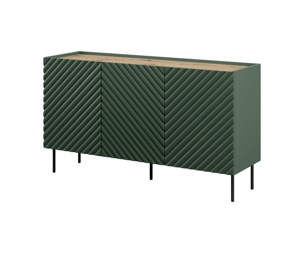 3D2SZ ONDA chest of drawers 150x45xH85 green 3D2SZ ONDA chest of drawers 150x45xH85 green