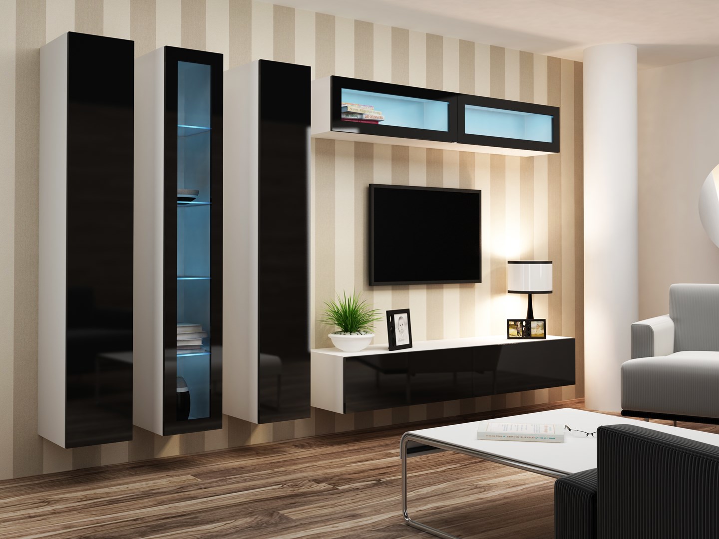 Cama Glass-case VIGO '180' 180/40/30 white/black gloss Cama Glass-case VIGO '180' 180/40/30 white/black gloss
