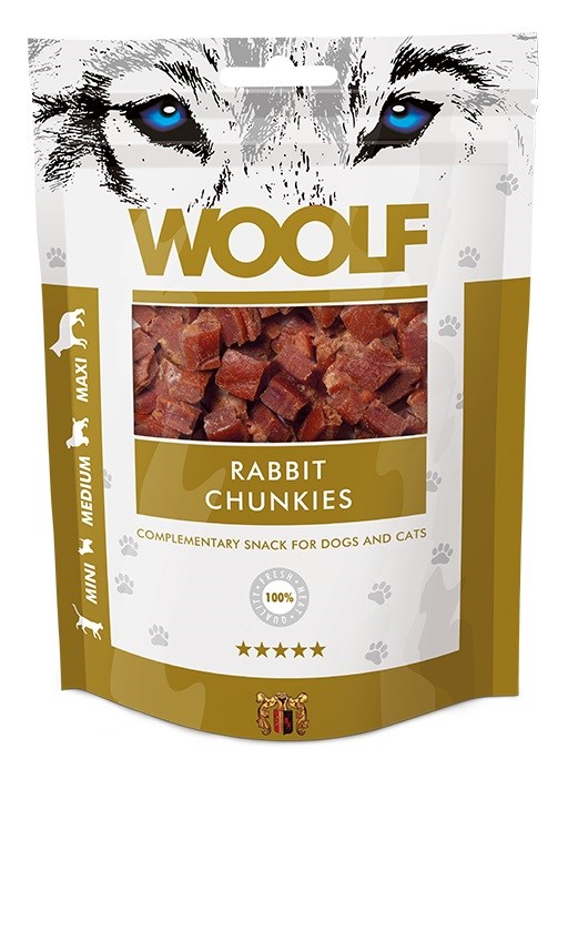WOOLF Rabbit Chunkies - dog and cat treat - 100 g WOOLF Rabbit Chunkies - dog and cat treat - 100 g