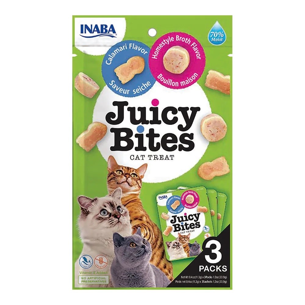 INABA Juicy Bites Homestyle broth and Calamari - cat treats - 3x11,3 g INABA Juicy Bites Homestyle broth and Calamari - cat treats - 3x11,3 g