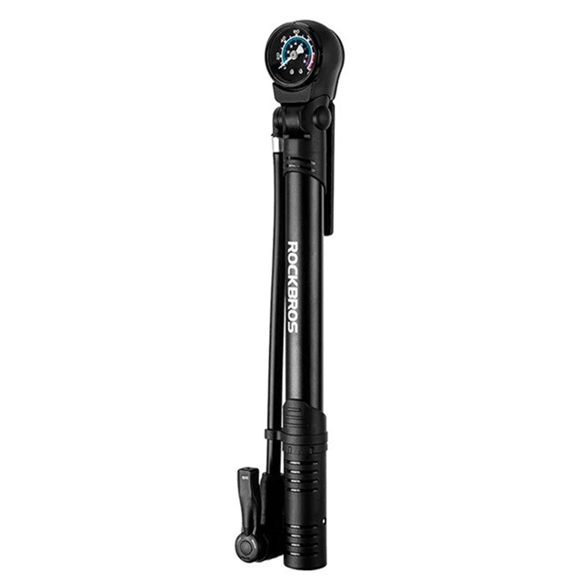 Rockbros 42310006001 Bicycle hand pump with pressure gauge Black Rockbros 42310006001 Bicycle hand pump with pressure gauge Black