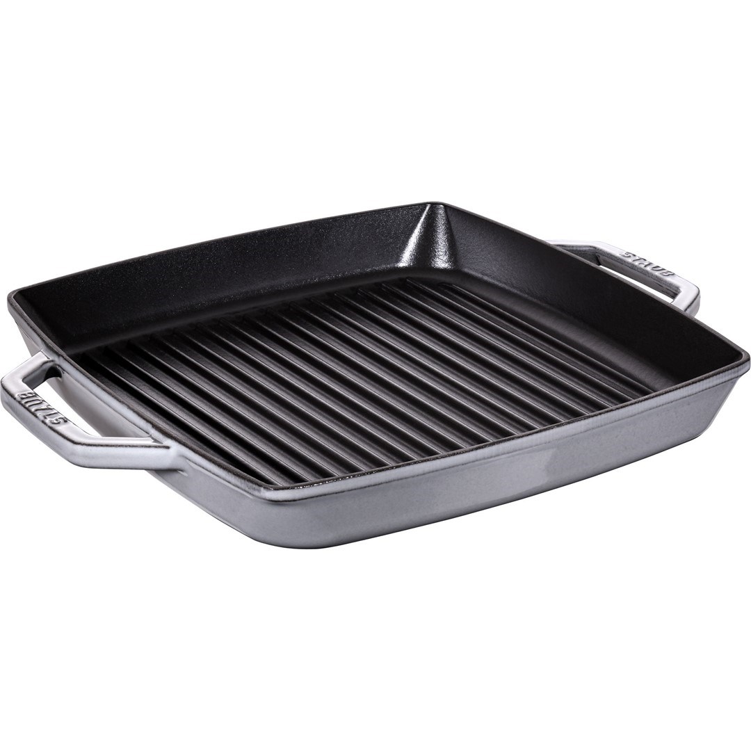STAUB Square cast iron grill pan with two handles 33 cm, graphite STAUB Square cast iron grill pan with two handles 33 cm, graphite