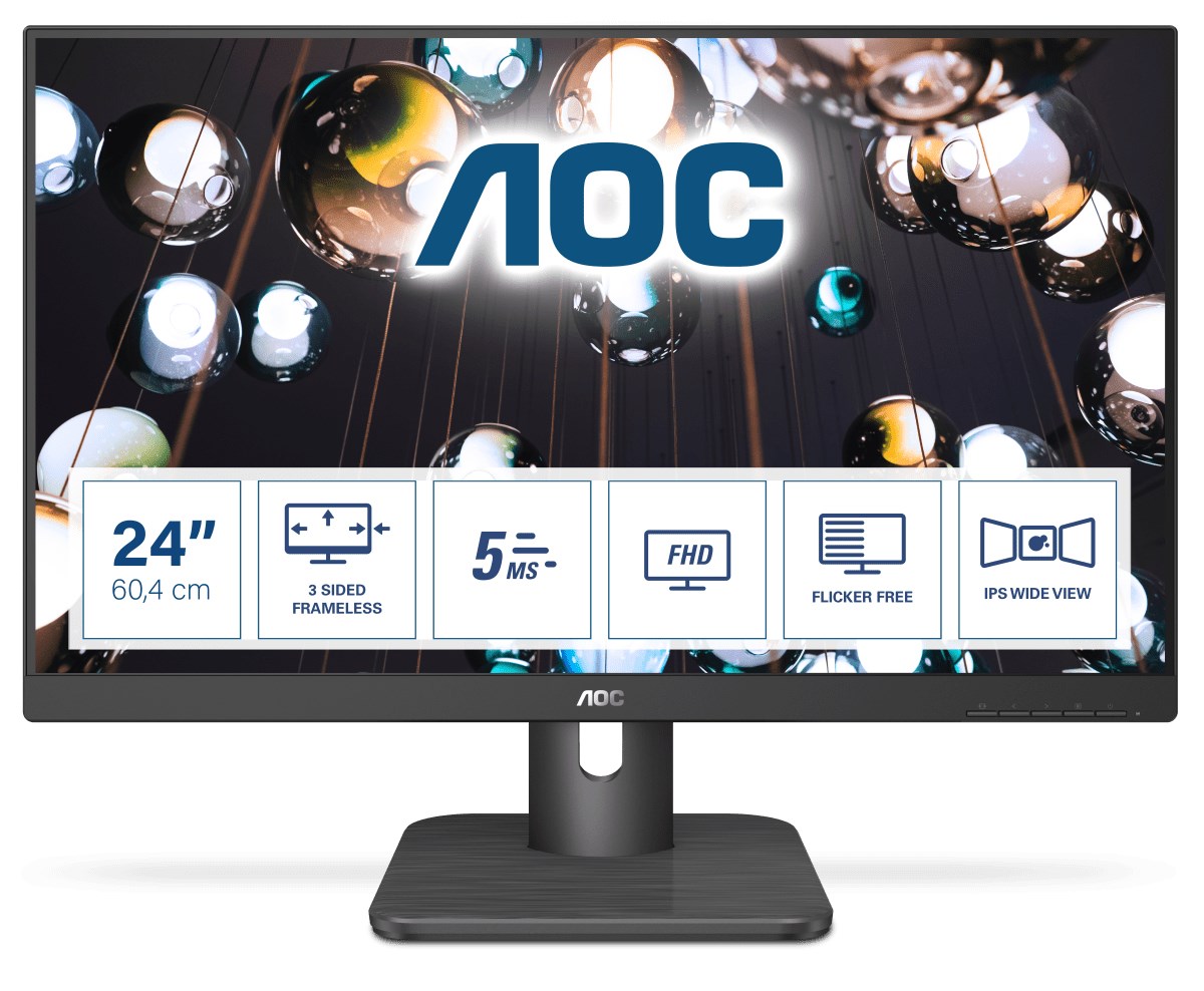 AOC E1 24E1Q computer monitor 60.5 cm (23.8") 1920 x 1080 pixels Full HD LED Black AOC E1 24E1Q computer monitor 60.5 cm (23.8") 1920 x 1080 pixels Full HD LED Black