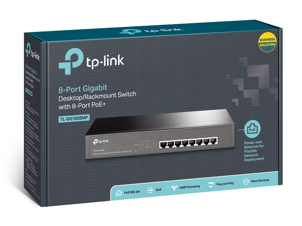 TP-Link TL-SG1008MP Unmanaged Gigabit Ethernet (10/100/1000) Power over Ethernet (PoE) 1U Black TP-Link TL-SG1008MP Unmanaged Gigabit Ethernet (10/100/1000) Power over Ethernet (PoE) 1U Black