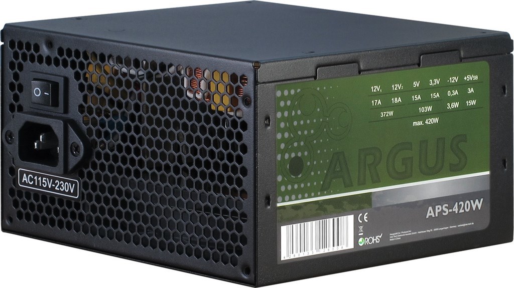 Inter-Tech Argus APS power supply unit 420 W 20+4 pin ATX ATX Black Inter-Tech Argus APS power supply unit 420 W 20+4 pin ATX ATX Black