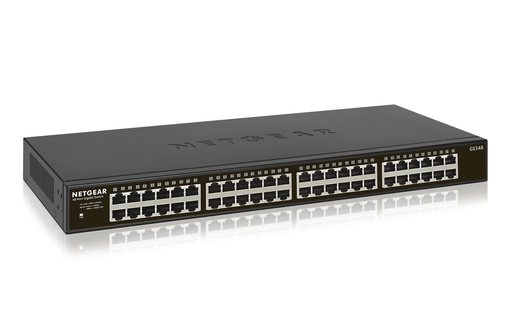NETGEAR GS348 Unmanaged Gigabit Ethernet (10/100/1000) 1U Black NETGEAR GS348 Unmanaged Gigabit Ethernet (10/100/1000) 1U Black
