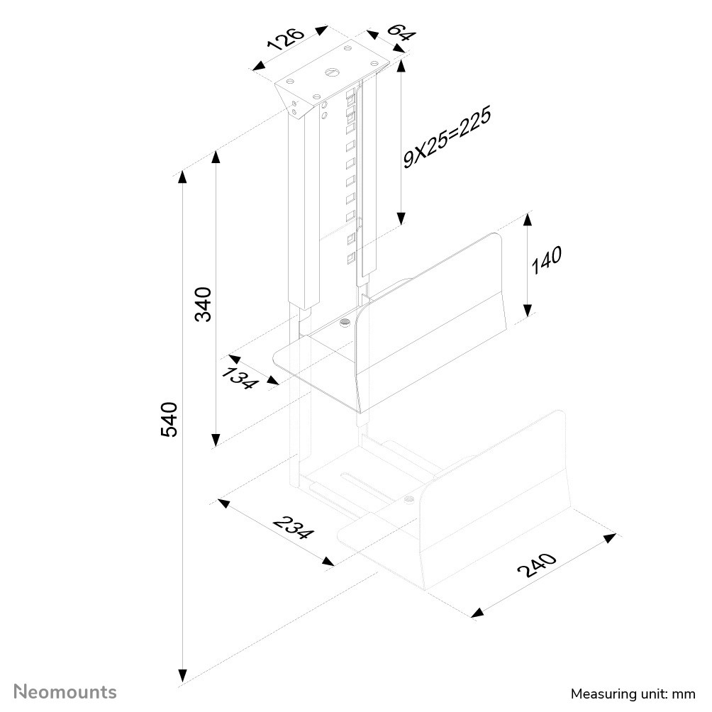 Neomounts CPU-D200SILVER CPU holder - max 30 kg - universal Neomounts CPU-D200SILVER CPU holder - max 30 kg - universal