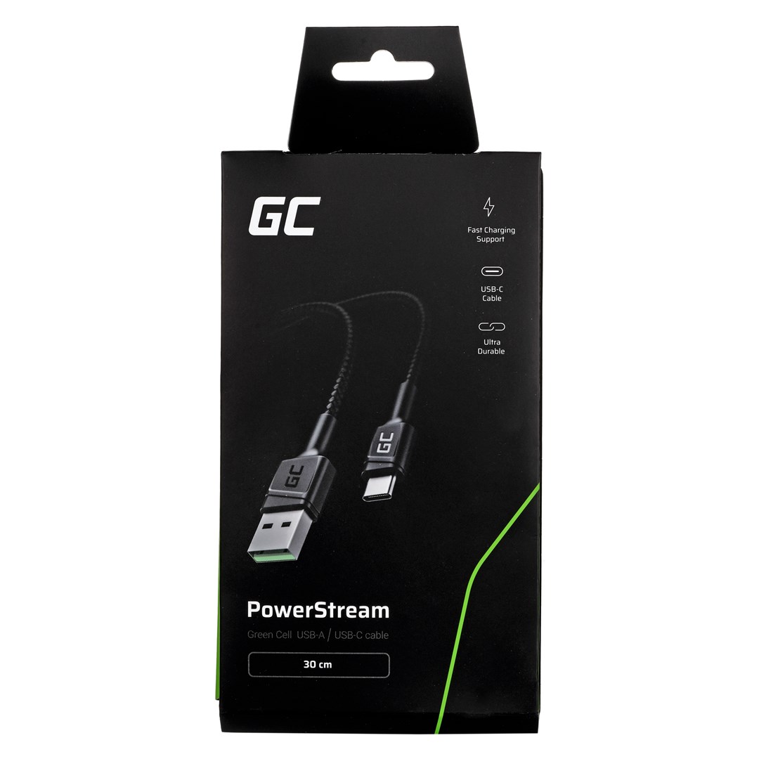 Green Cell KABGC25 USB cable 0.3 m USB A USB C Black Green Cell KABGC25 USB cable 0.3 m USB A USB C Black