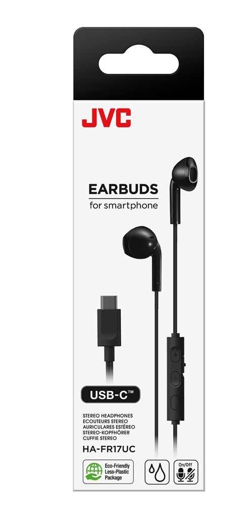 JVC HA-FR17UC In-ear wired headphones USB Type-C Black JVC HA-FR17UC In-ear wired headphones USB Type-C Black