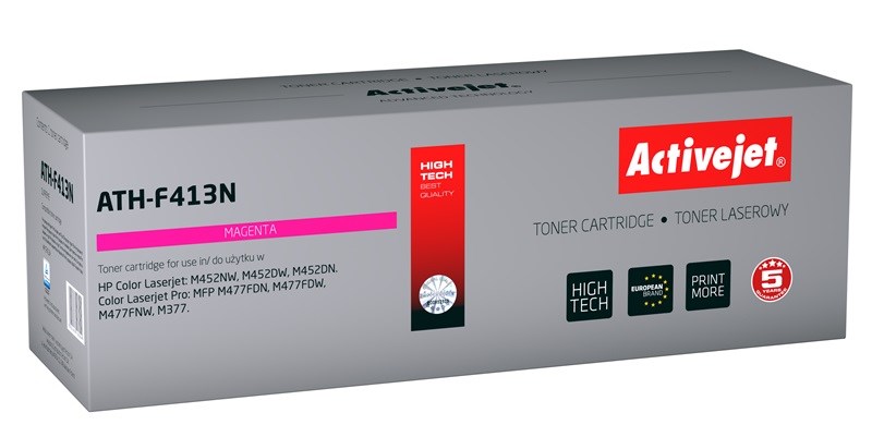 Activejet ATH-F413N toner (replacement for HP 410A CF413A; Supreme; 2300 pages; magenta) Activejet ATH-F413N toner (replacement for HP 410A CF413A; Supreme; 2300 pages; magenta)