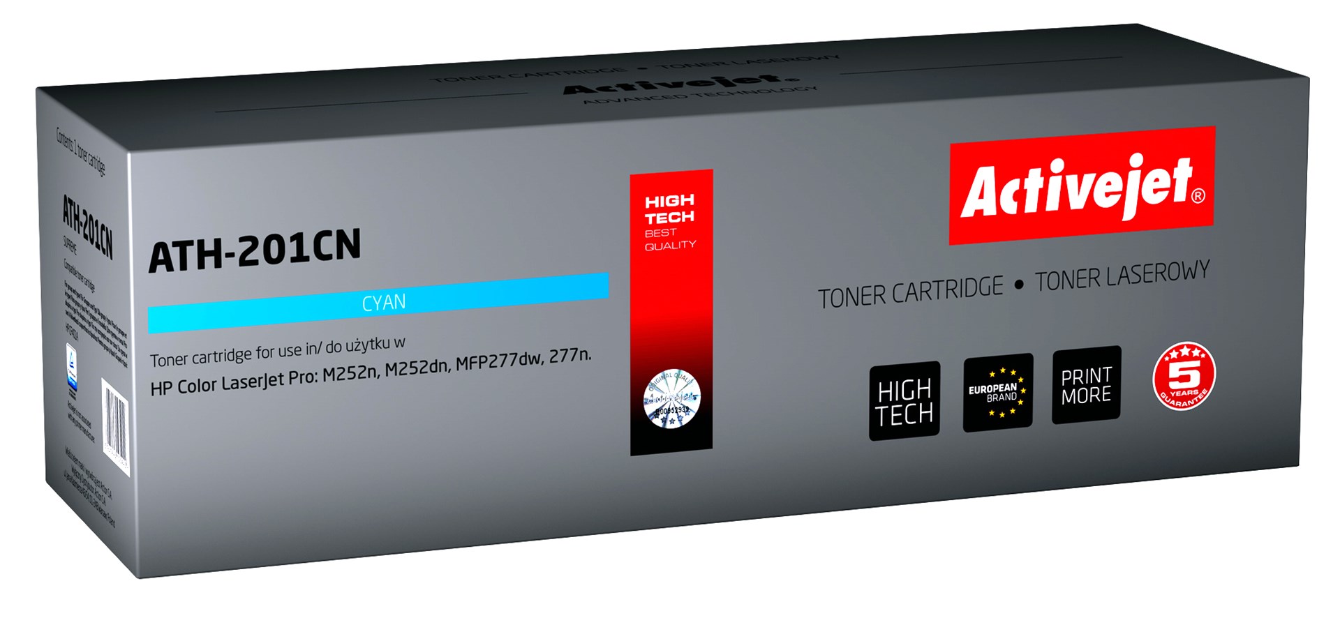Activejet ATH-201CN toner for HP printer HP 201A CF401A CRG045 replacement; Supreme; 1400 pages; cyan Activejet ATH-201CN toner for HP printer HP 201A CF401A CRG045 replacement; Supreme; 1400 pages; cyan