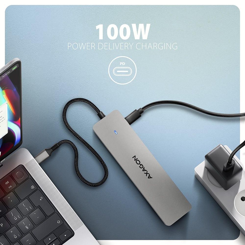 Axagon HMC-7HX2 USB-C 5Gbps DUAL 4K DISPLAY 7in1 hub Axagon HMC-7HX2 USB-C 5Gbps DUAL 4K DISPLAY 7in1 hub