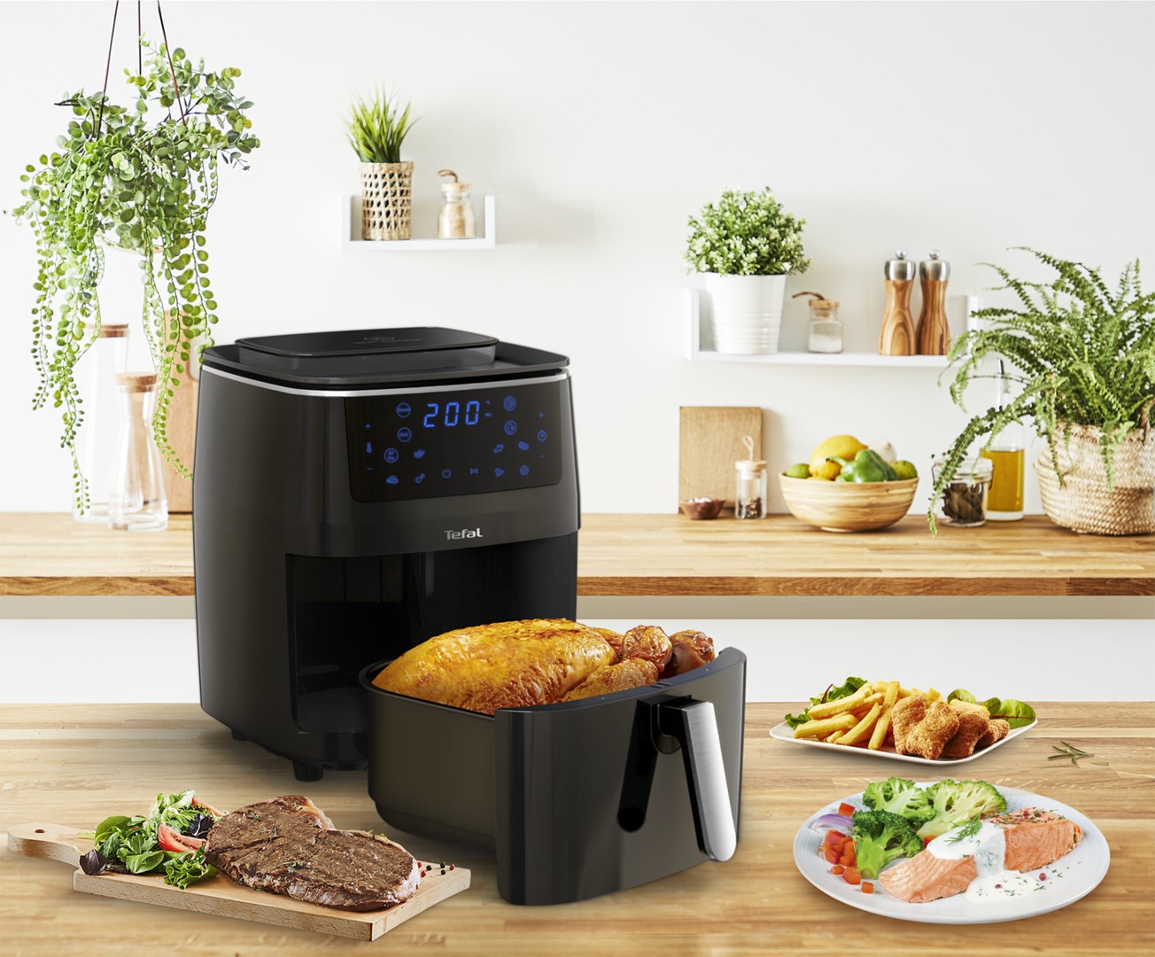 Tefal Easy Fry Grill & Steam FW2018 Single Stand-alone 1700 W Hot air fryer Black Tefal Easy Fry Grill & Steam FW2018 Single Stand-alone 1700 W Hot air fryer Black